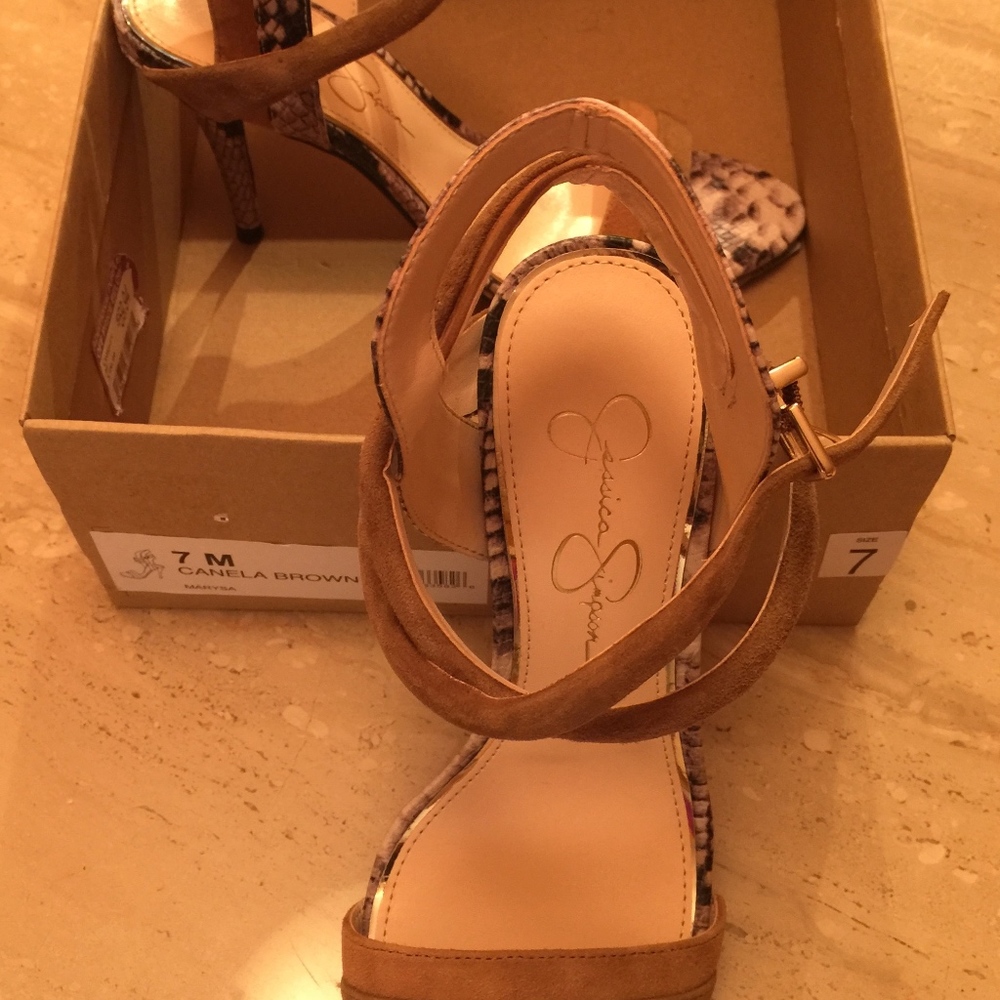 Beautiful Jessica Simpson Snake and Suede Sandals